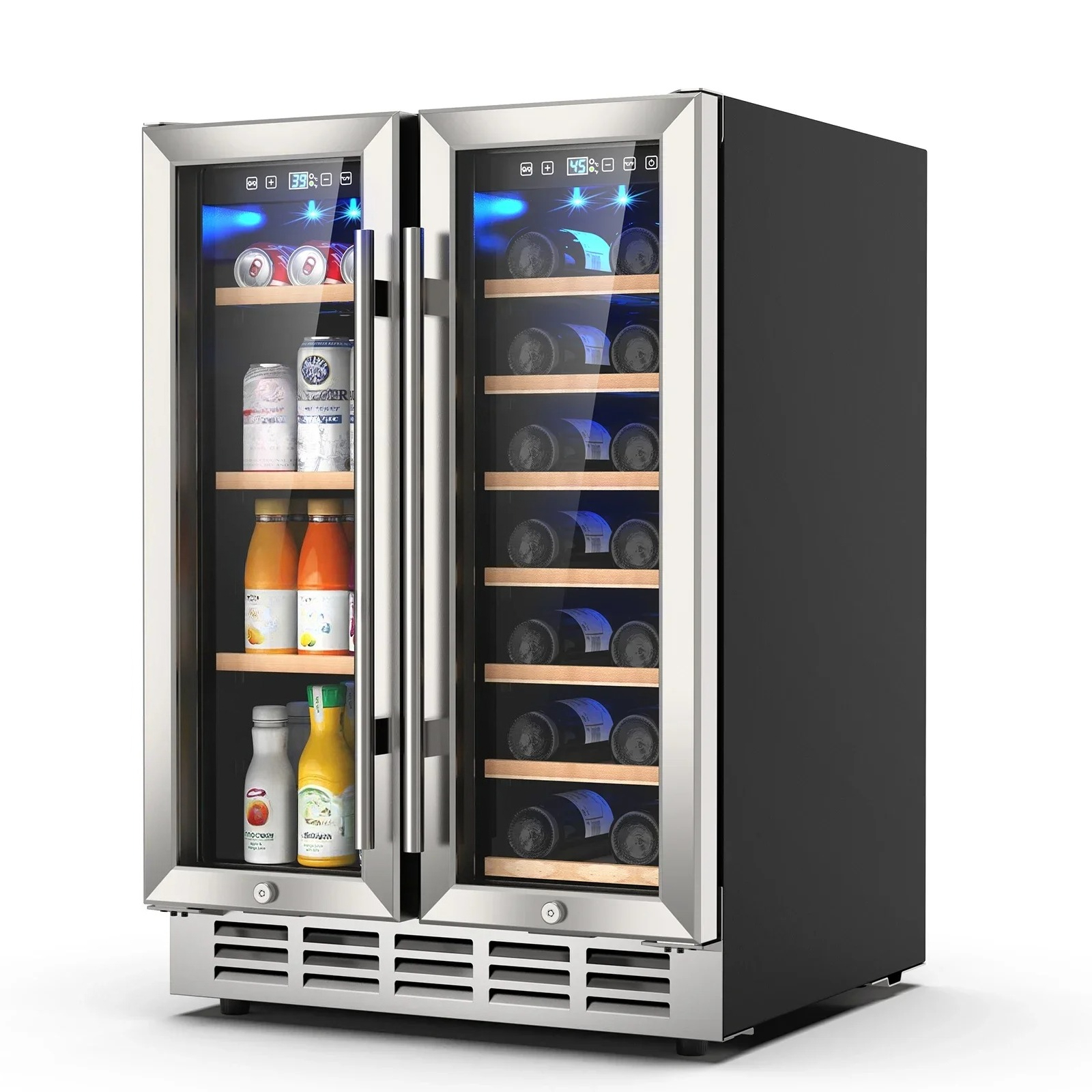 Wine Beer Fridge Dual Zone - Wine and Beverage Refrigerator 24 Inch