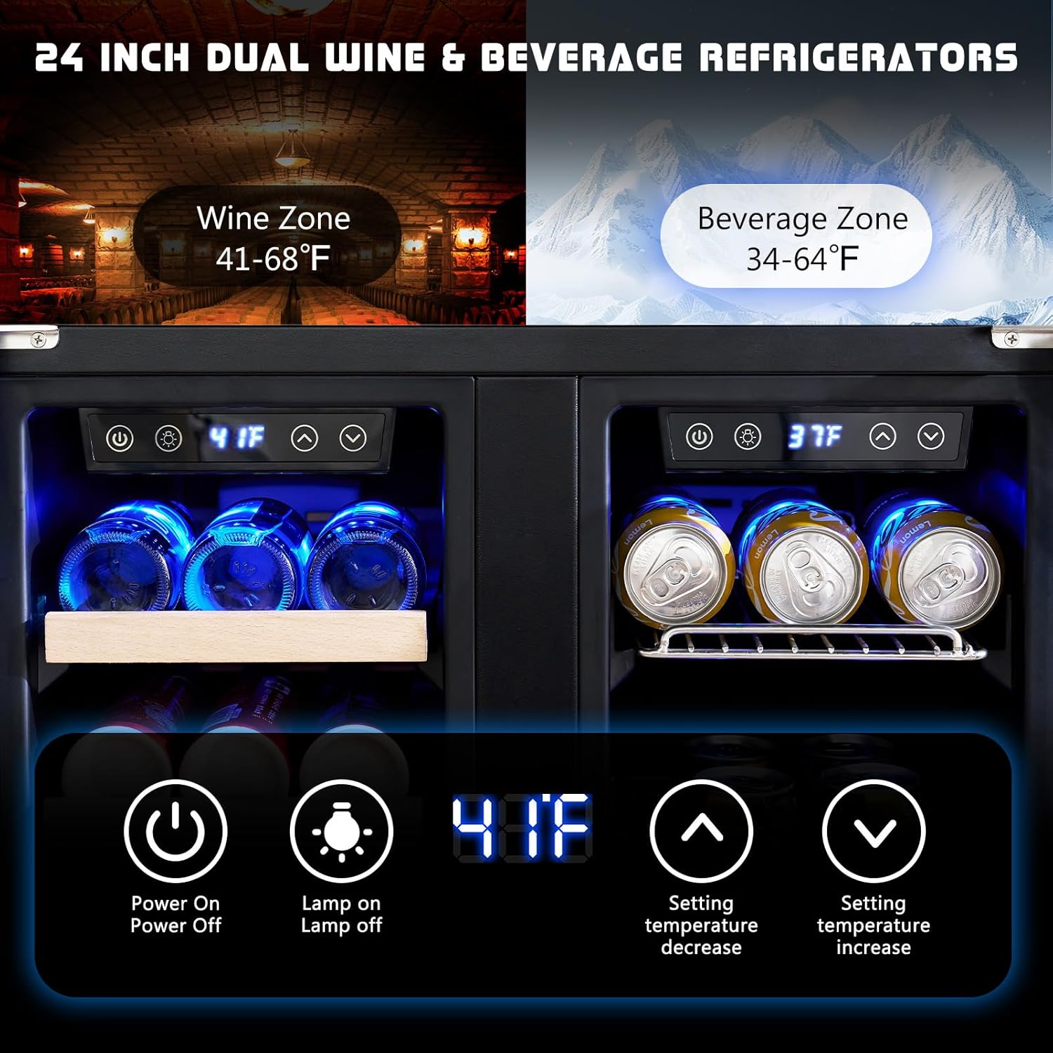 Beverage Refrigerator - 24-Inc - Wine Beer Fridge Dual Zone recensie en prijs