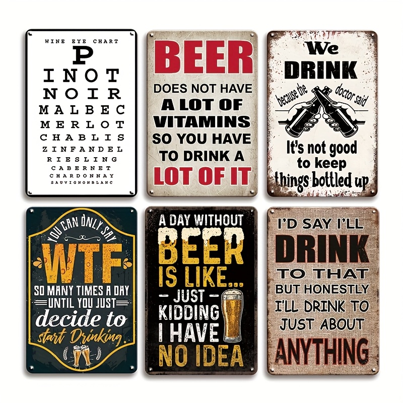1Pc Vintage 2D Flat Funny Beer - Beer And Wine Quote recensie en prijs