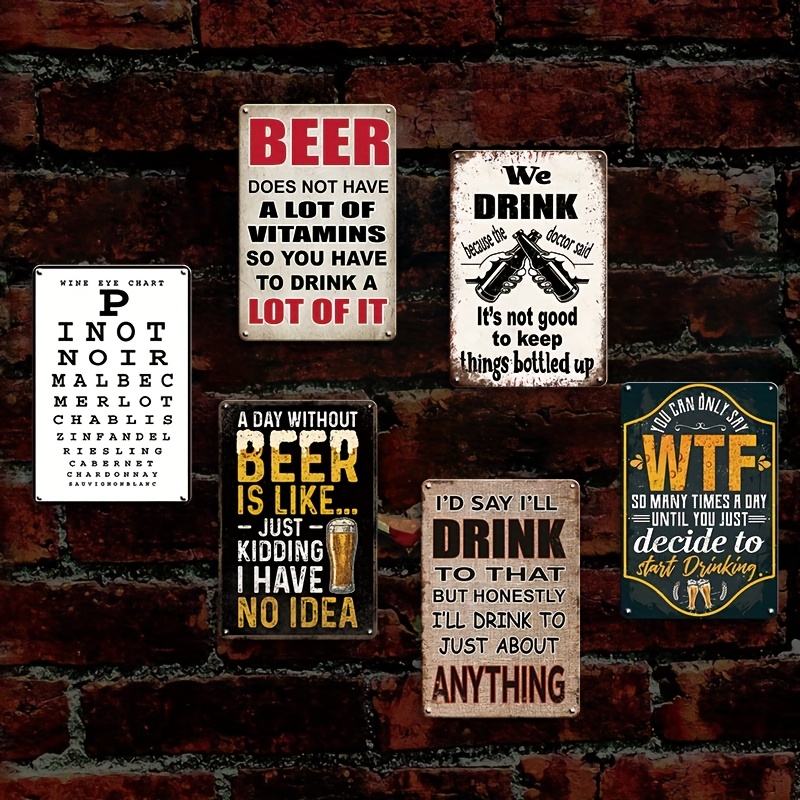 1Pc Vintage 2D Flat Funny Beer - Beer And Wine Quote recensie en prijs