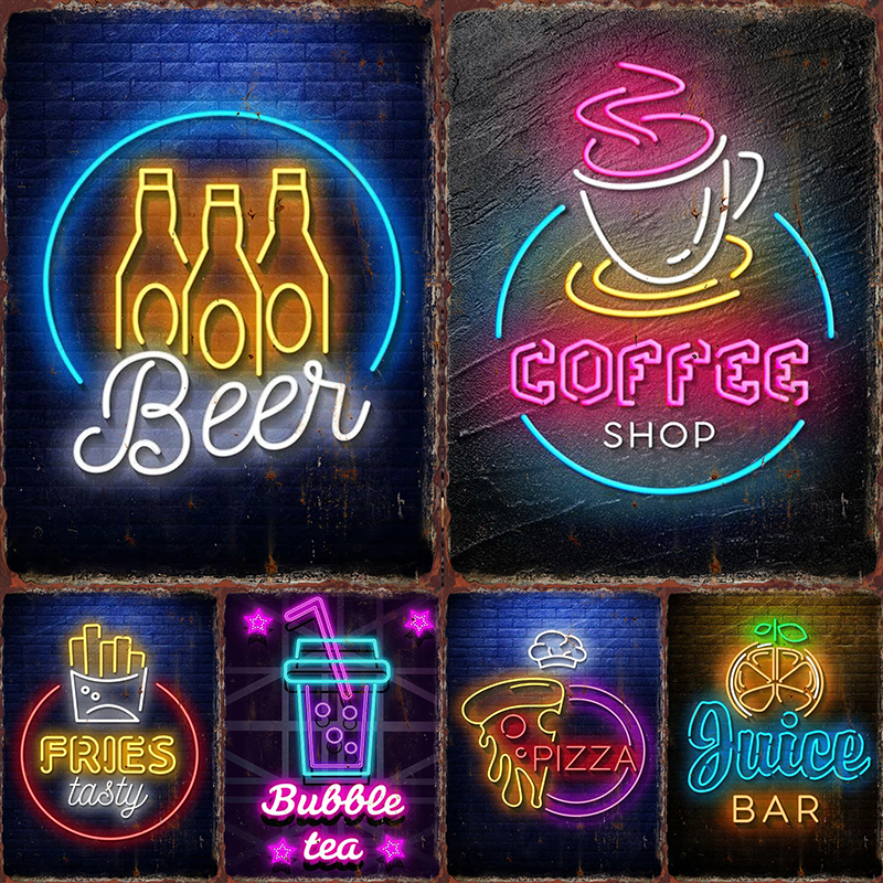 Neon Beer Metal Tin Label Food - Wine Beer Food recensie en prijs