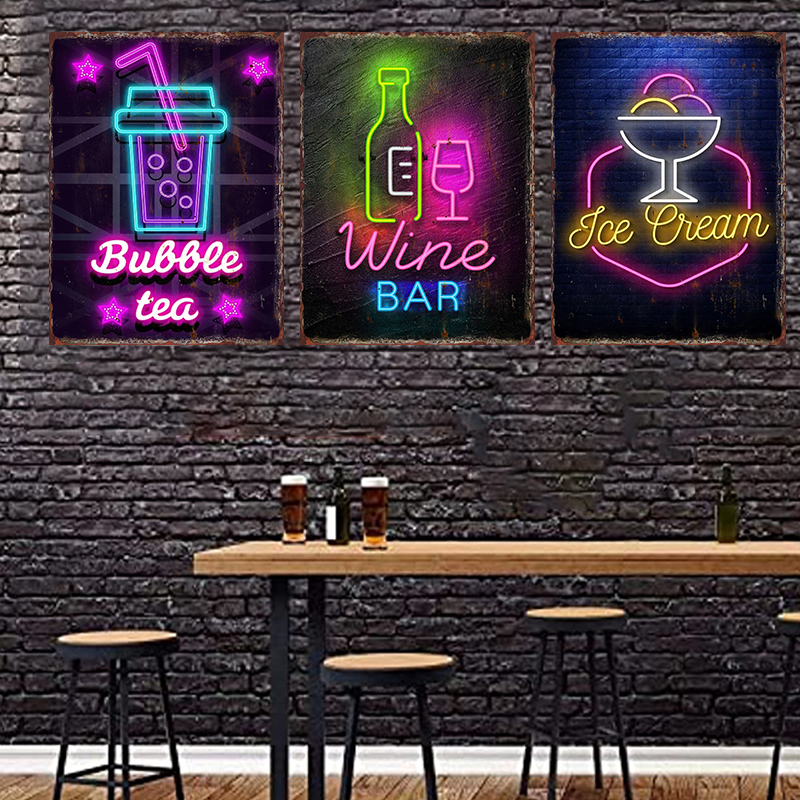 Neon Beer Metal Tin Label Food - Wine Beer Food recensie en prijs