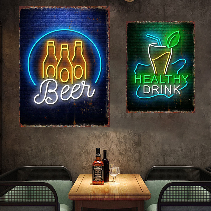 Neon Beer Metal Tin Label Food - Wine Beer Food recensie en prijs
