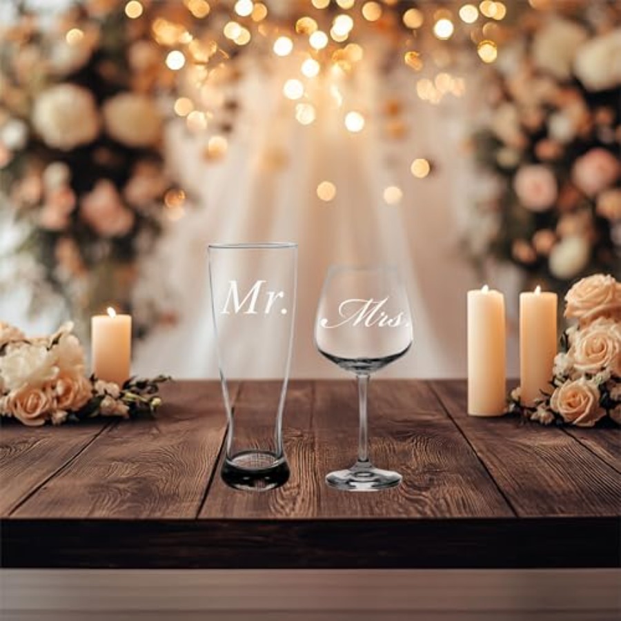 Mr. and Mrs. Wedding Couple Gl - Wine Beer Glass Set recensie en prijs