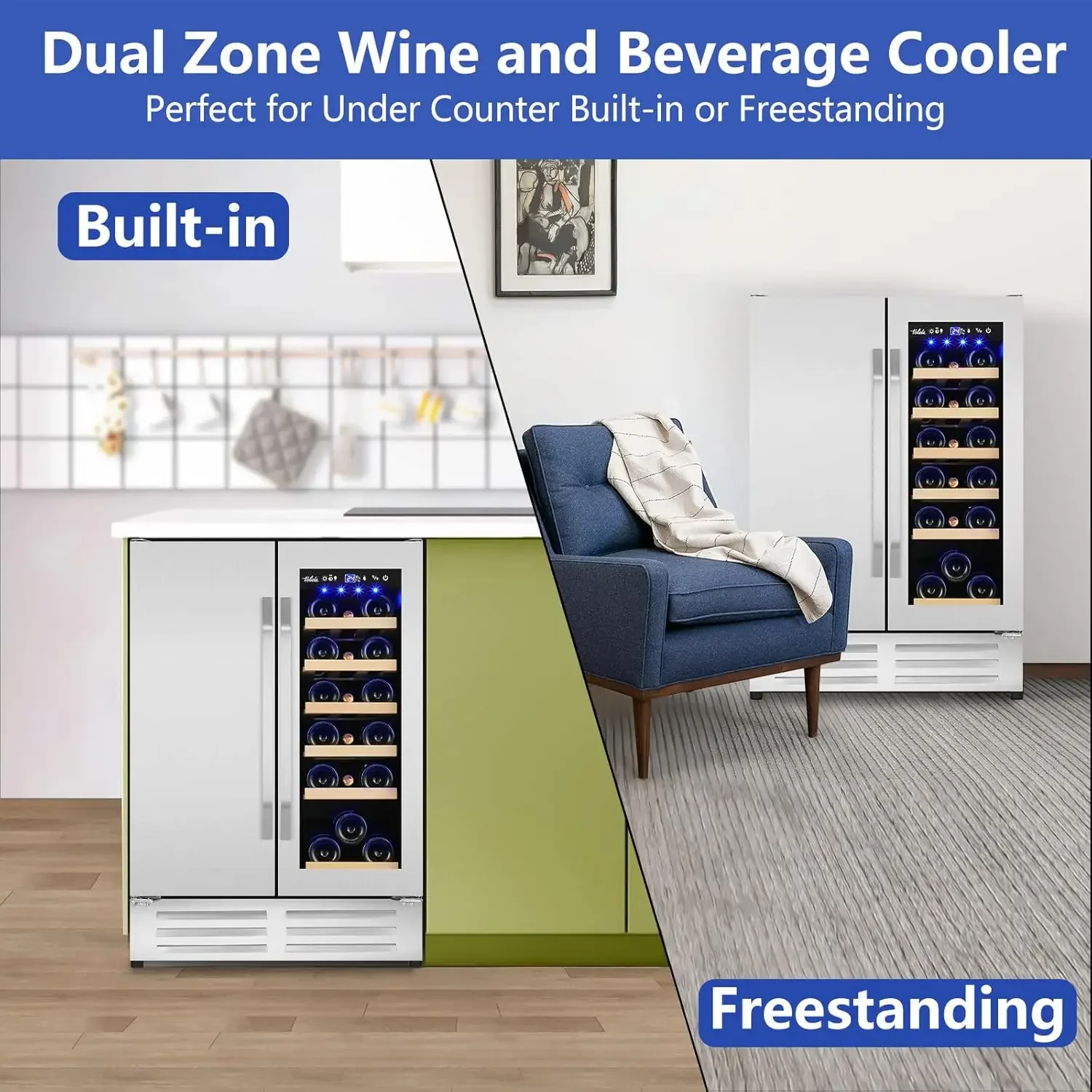 Wine and Beverage Refrigerator - Wine Beer Fridge Dual Zone recensie en prijs