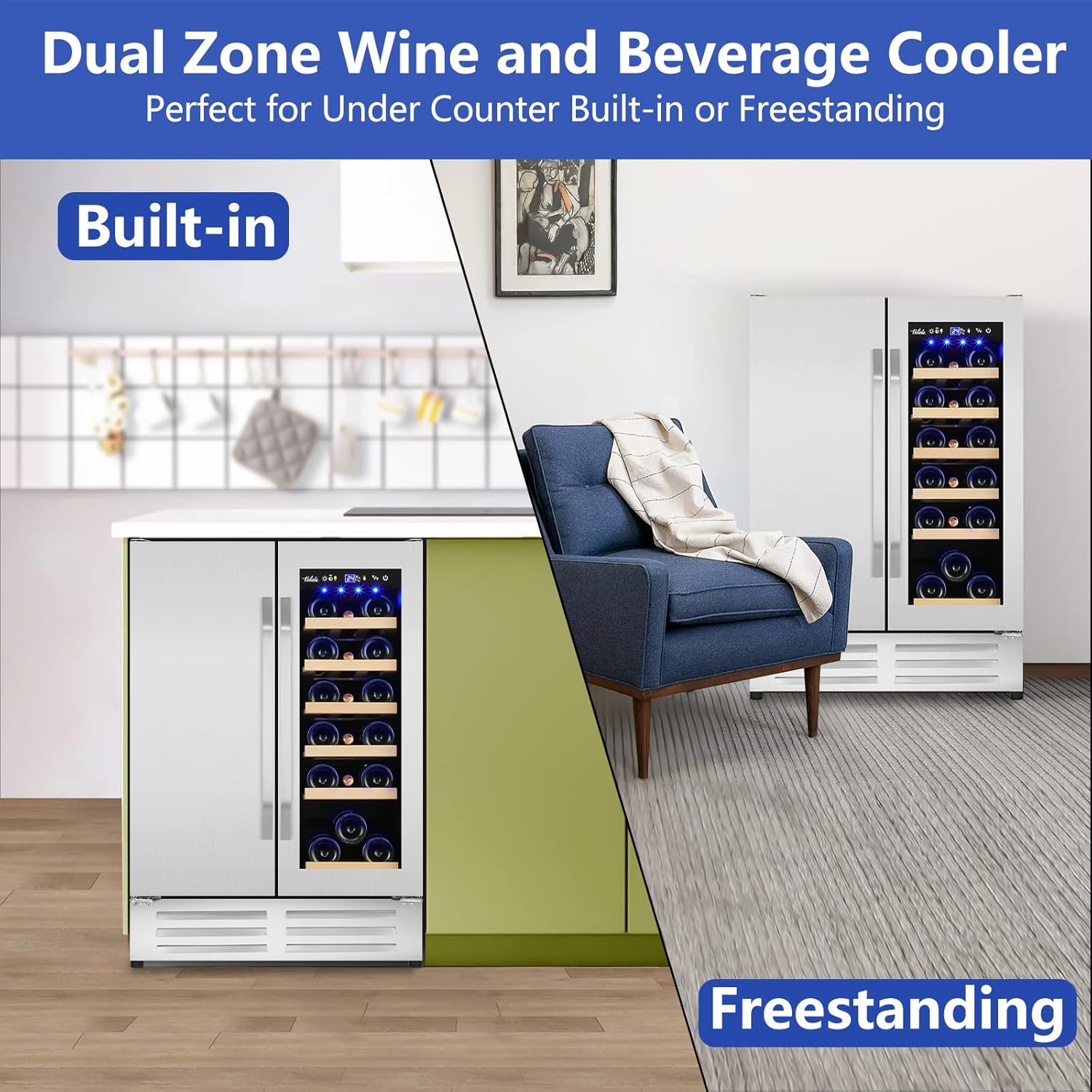 Wine and Beverage Refrigerator - Wine Beer Fridge Dual Zone recensie en prijs
