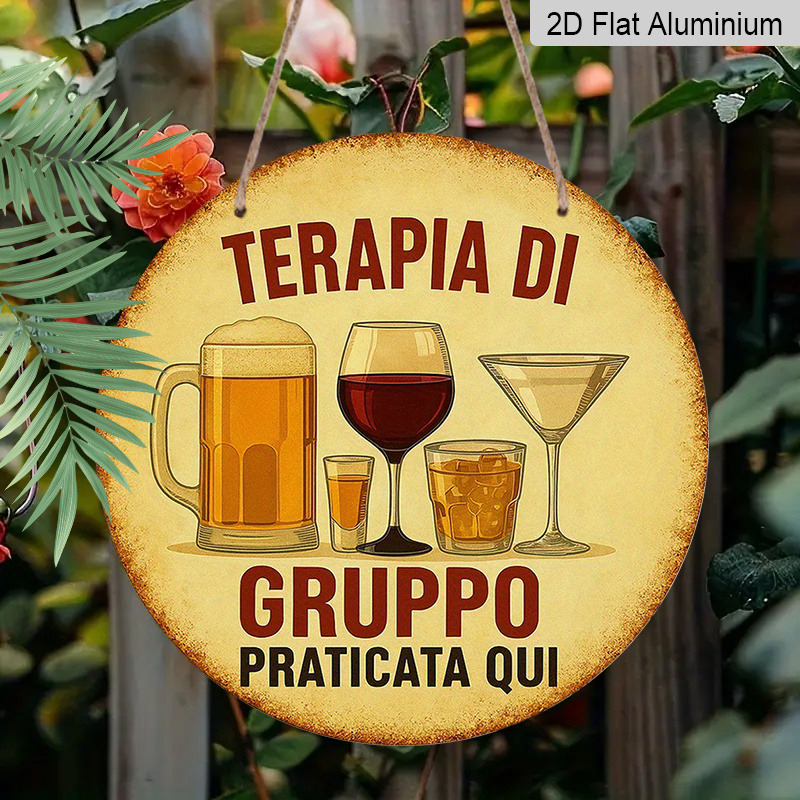 2D Flat, 1pc 7.87inchs Round A - Beer And Wine Quote recensie en prijs