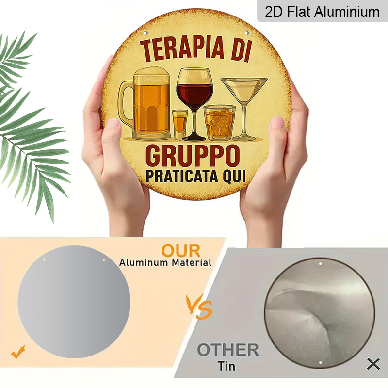 2D Flat, 1pc 7.87inchs Round A - Beer And Wine Quote recensie en prijs