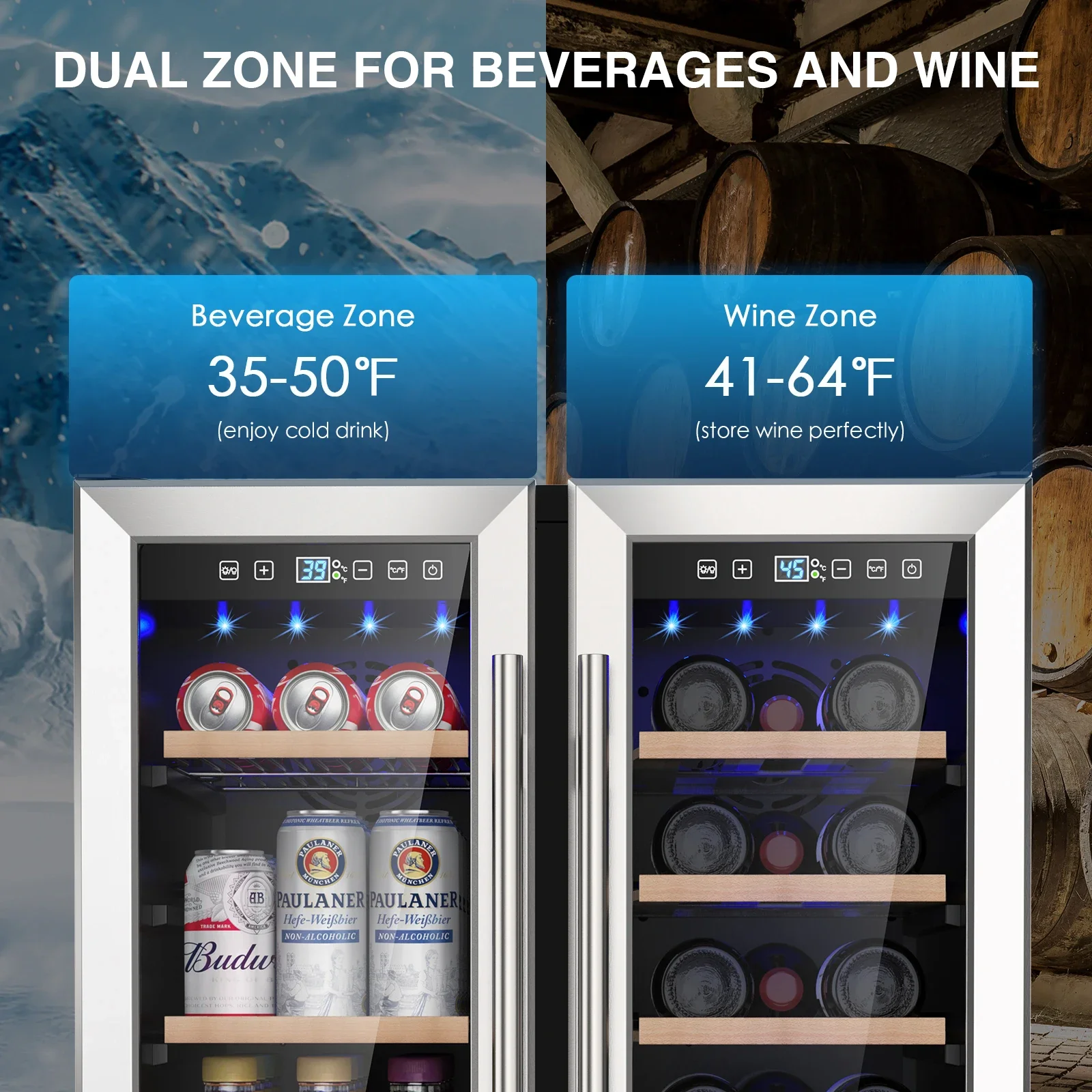 SAT Wine and Beverage Refriger - Wine Beer Fridge Dual Zone recensie en prijs