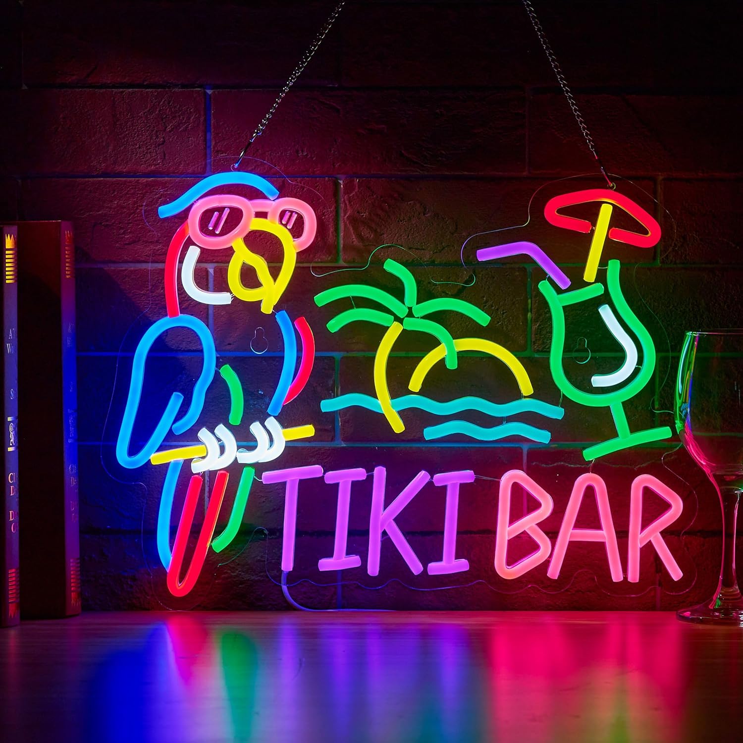 Tiki Bar Parrot Palm Tree Neon - Beer & Wine Jockey Plaza Shopping recensie en prijs