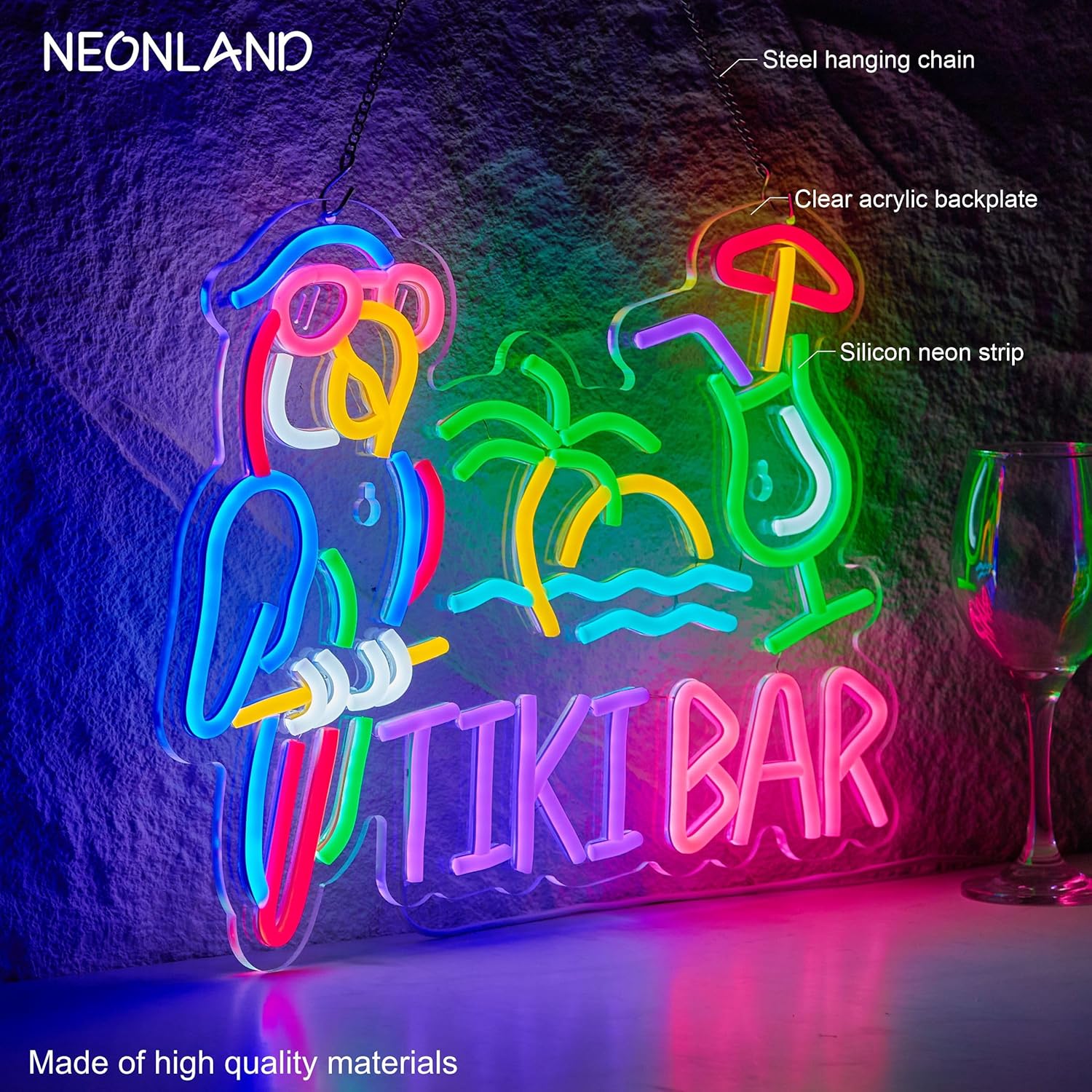 Tiki Bar Parrot Palm Tree Neon - Beer & Wine Jockey Plaza Shopping recensie en prijs