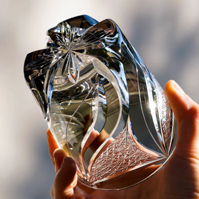 Hand Cut To Clear Grey Glass T - Wine Beer Jp recensie en prijs